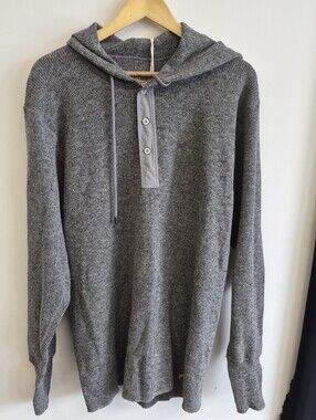 Stanfields Heritage Gray Knitted Hooded Wool Pullover Sweater
